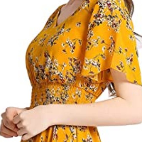 GARDENWED FLORAL CHIFFON DRESS-NWOT - Picture 4 of 6